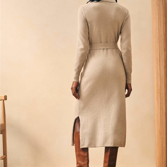 Faherty Beige Knit Midi Dress with Belt - Picture 3 of 7